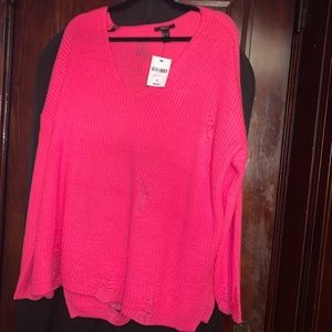 HOT PINK OVERSIZED SWEATER